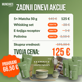 5x Matcha 50 g za 125 EUR namesto 145 EUR, whisking set, e-knjiga in postnina gratis, skupna vrednost 191,50 EUR
