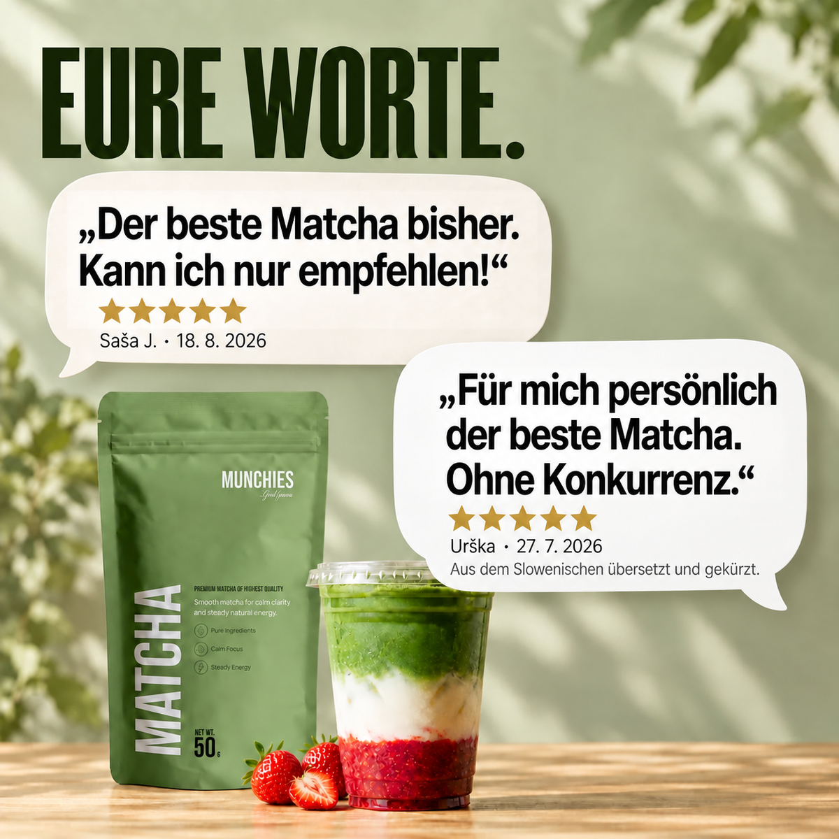Übersetzte Bewertungen aus dem Munchies Online-Shop